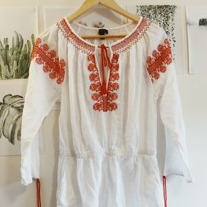 J CREW Embroidered Cotton Linen Cover-up